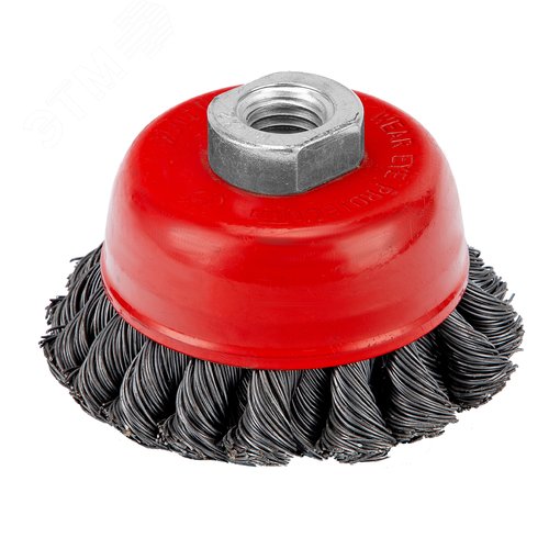 Щетка для УШМ, 75 мм, М14, Чашка, двухрядная, крученая проволока 0,35 мм - фото 1