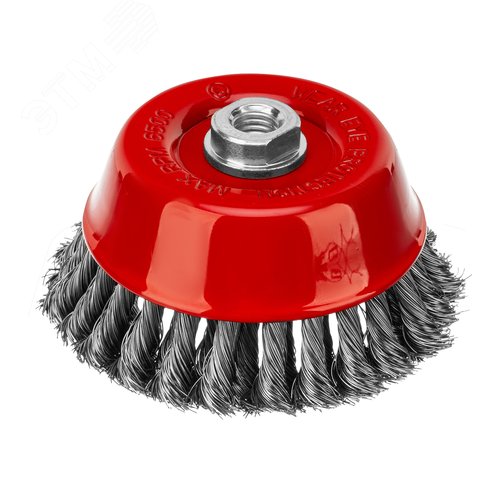 Щетка для УШМ, 125 мм, М14, Чашка, двухрядная, крученая проволока 0,35 мм - фото 1