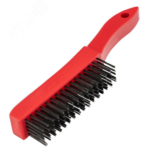 Щетка зачистная 5-и рядная, закаленная прямая проволока с пластиковой ручкой - фото 1