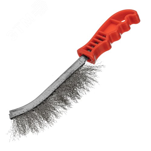 Щетка металлическая фосфатированная, пластиковая ручка - фото 1