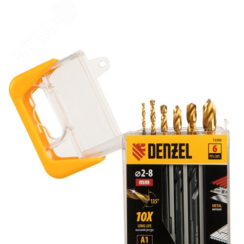 Набор сверл по металлу, 2-3-4-5-6-8 мм, HSS-Tin, Golden Tip, 6 шт - фото 2