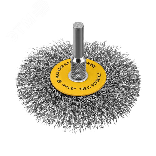 Набор щеток для дрели, 5 Плоских 25-38-50-63-75 мм, шпилька, нерж. вит. проволока - фото 2