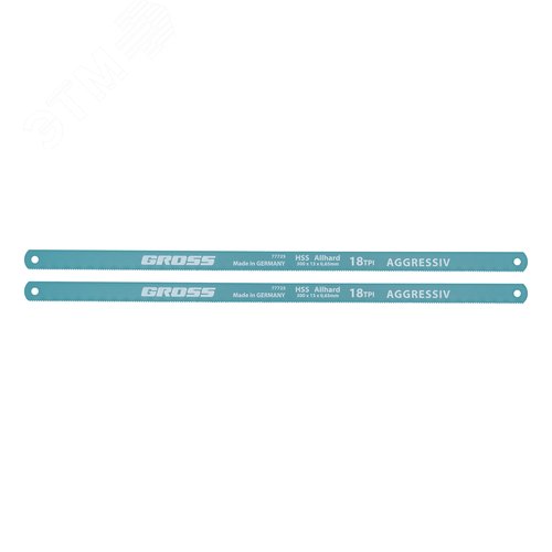 Полотна для ножовки по металлу, 300 мм, 18TPI, HSS, 2 шт. - фото 1
