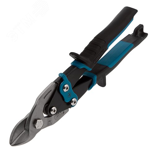 Ножницы по металлу PIRANHA,230мм,прямой усил.рез (BULLDOG),сталь-СrMo,двухкомп.рук-ки - фото 1