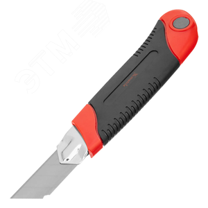 Нож, 25 мм, выдвиж. лезвие,метал. направляющая, двухкомп. корпус, винт.фиксатор, с магнитом - фото 2