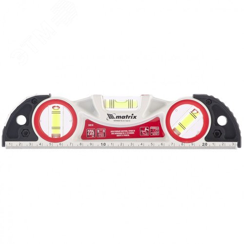 Изображение товара Уровень алюминиевый литой, фрезерованный, 3 глазка, две ударные площадки, 235 мм (шт)