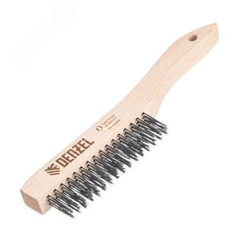 Щетка зачистная 3-х рядная, прямая проволока из нержавеющей стали с деревянной ручкой, EFP - фото 1