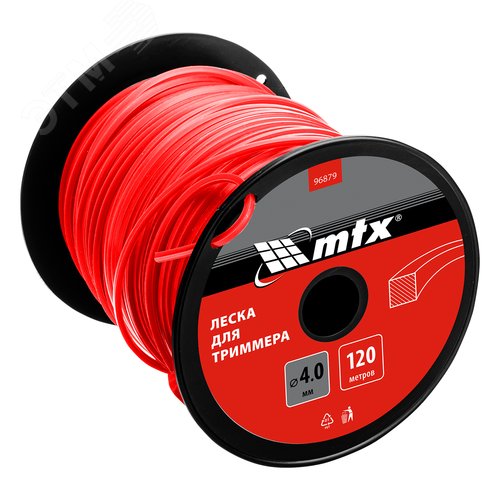 Леска для триммера квадрат 4,0 мм х 120 м, на катушке - фото 1