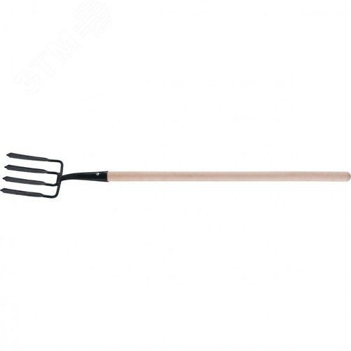 Изображение товара Вилы 4-х рогие, копальные, 190х220х1320 мм, кованые, деревянный черенок, АРТИ (шт)
