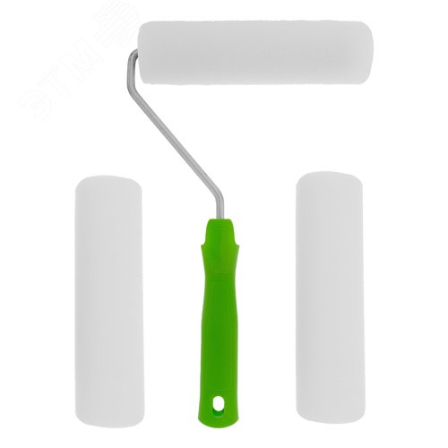 Набор: валик ПОРОЛОН с ручкой + 2 шубки, 180 мм, D - 42 мм, D ручки - 6 мм - фото 1