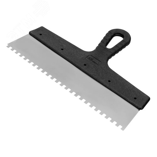 Шпатель из нержавеющей стали, 300 мм, зуб 6х6 мм, пластмассовая ручка - фото 1