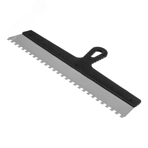 Шпатель из нержавеющей стали, 450 мм, зуб 8х8 мм, пластмассовая ручка - фото 1