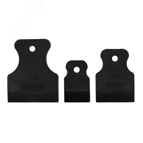 Набор шпателей 40-60-80 мм, черная резина, 3 шт. - фото 1