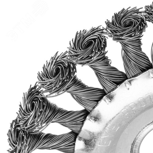 Щетка для УШМ, 125 мм, посадка 22,2 мм, Плоская, крученая проволока 0,5 мм - фото 3