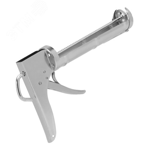 Пистолет для герметика, 310 мл, полуоткрытый, хромир., зубчатый шток 7 мм - фото 1