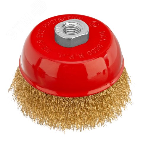 Изображение товара Щетка для УШМ, 100 мм, М14, чашка, латунированная витая проволока (шт)