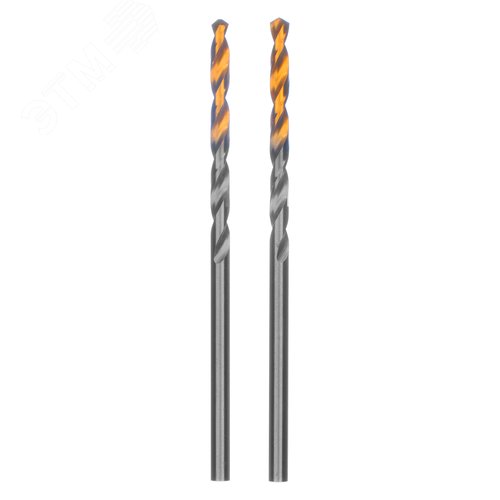 Сверло спиральное по металлу 2,5 x 57мм, Р6М5, Golden Tip , 2шт. - фото 1