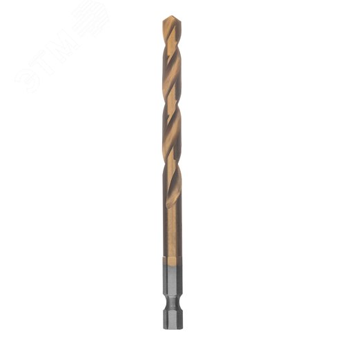 Сверло по металлу, 7 мм, HSS, нитридтитановое покрытие, 6-гранный хвостовик - фото 2