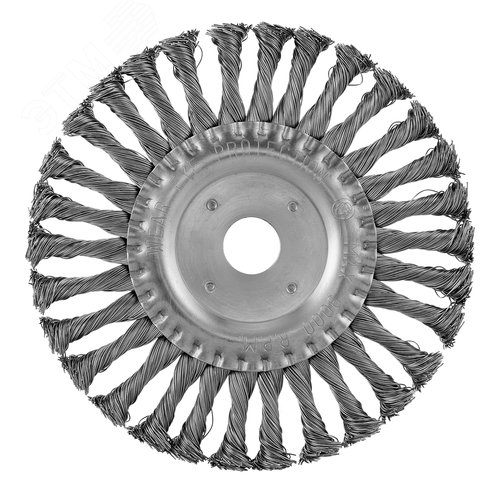 Щетка для УШМ, 175 мм, посадка 22,2 мм, Плоская, крученая проволока 0,5 мм - фото 2