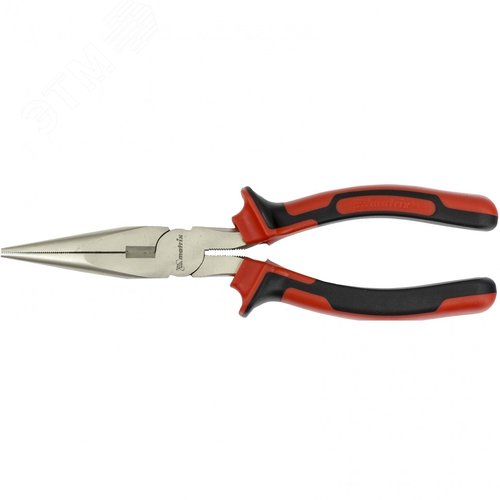 Изображение товара Длинногубцы NICKEL, 200 мм, прямые никелированные, двухкомпонентные рукоятки (шт)