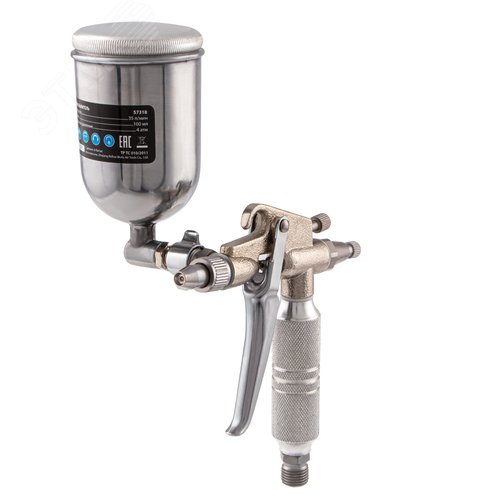 Изображение товара Краскораспылитель пневмат. для финишных работ с верхним бачком V=0,1 л, диам. сопла 0,5 мм (шт)