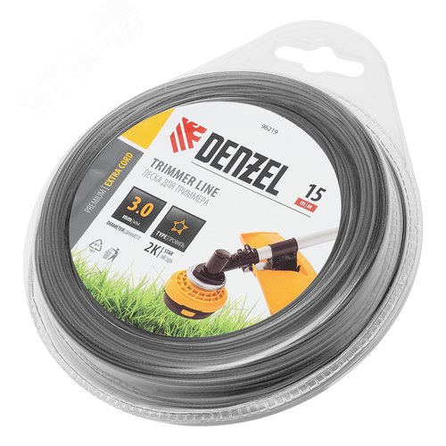 Леска для триммера двухкомпонентная звезда, 3,0мм х 15м, блистер EXTRA CORD - фото 1