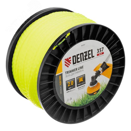Леска для триммера витой квадрат, 2,0мм х 357м, на DIN катушке FLEX CORD - фото 1