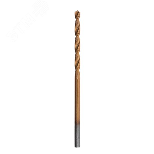 Сверло по металлу, 2 мм, HSS, нитридтитановое покрытие, цилиндрический хвостовик - фото 2