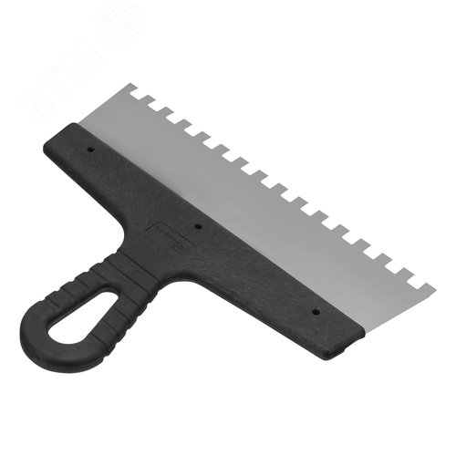 Шпатель из нержавеющей стали, 250 мм, зуб 8х8 мм, пластмассовая ручка - фото 2