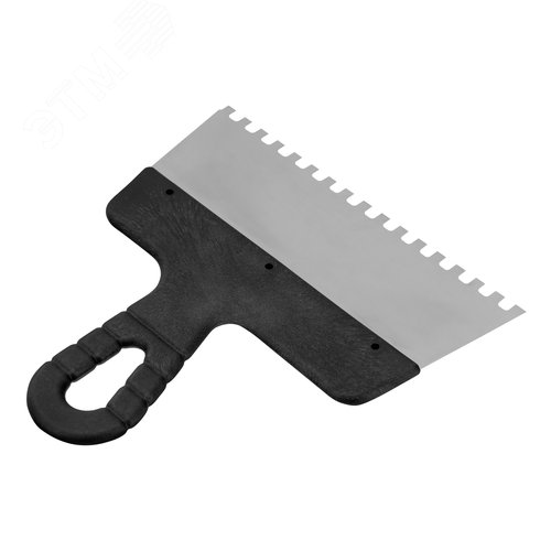 Шпатель из нержавеющей стали, 200 мм, зуб 6х6 мм, пластмассовая ручка - фото 2