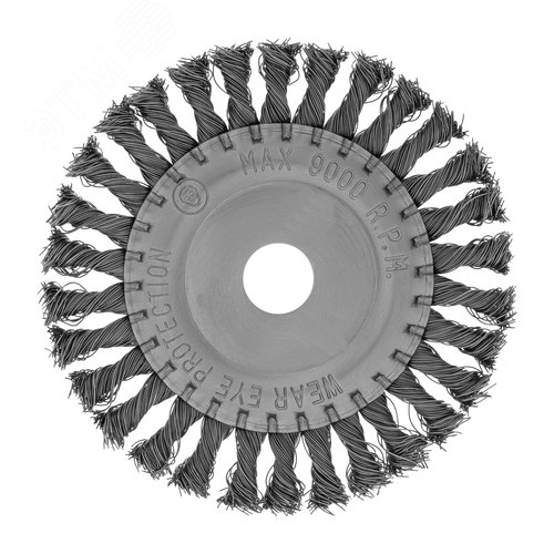 Щетка для УШМ, 150 мм, посадка 22,2 мм, Плоская, крученая проволока 0,5 мм - фото 2