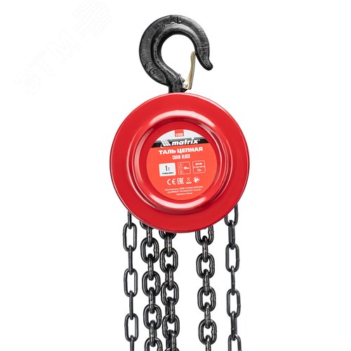 Таль цепная, 1 т, h подъема 2,5 м, расстояние между крюками 300 мм - фото 2