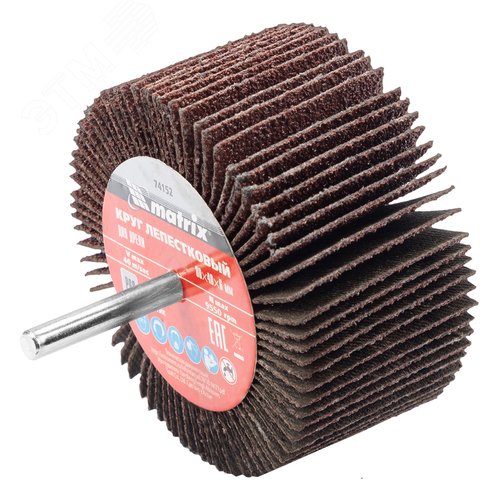 Изображение товара Круг лепестковый для дрели, 80 х 40 х 6 мм, P 60 (шт)