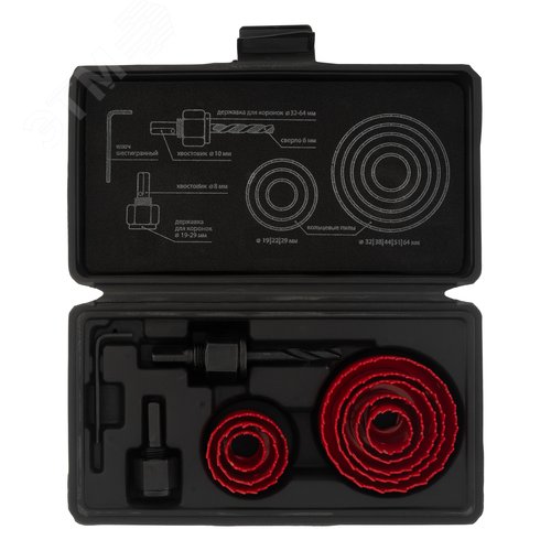 Набор кольцевых пил по дереву, 19-64 мм, 11 предм. - фото 1