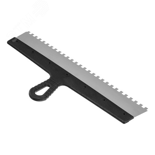 Шпатель из нержавеющей стали, 450 мм, зуб 8х8 мм, пластмассовая ручка - фото 2