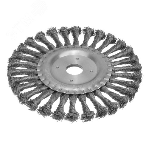 Щетка для УШМ, 175 мм, посадка 22,2 мм, Плоская, крученая проволока 0,5 мм - фото 2