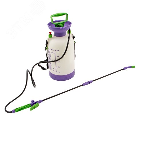 Опрыскиватель 5 л, ручной, усиленный, с горловиной, насосом, шлангом, разбрызгивателем - фото 2