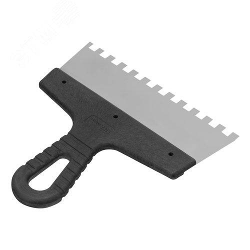 Шпатель из нержавеющей стали, 200 мм, зуб 8х8 мм, пластмассовая ручка - фото 2