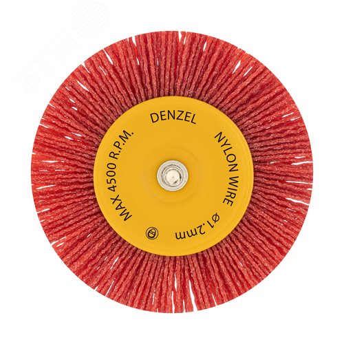 Щетка для дрели, 100 мм, Плоская, со шпилькой, нейлоновая щетина - фото 2