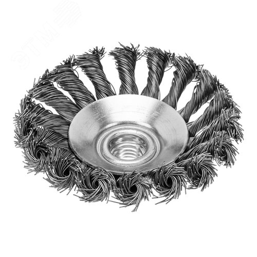 Щетка для УШМ, 100 мм, М14, Тарелка, крученая проволока 0,5 мм - фото 2