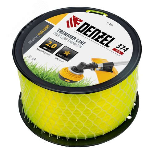 Леска для триммера звезда, 2,0мм х 374м, на DIN катушке FLEX CORD - фото 2