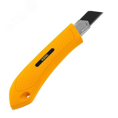 Нож, 18 мм, сменное лезвие, SK4, метал. направляющая, винтовой фиксатор - фото 2