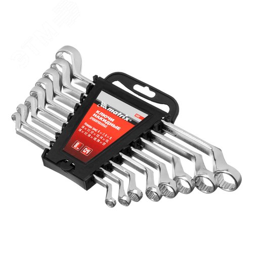Изображение товара Набор ключей накидных, 6–22 мм, CR-V, 8 шт., полированный хром (шт)