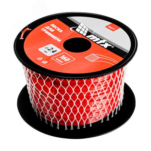 Леска для триммера квадрат 2,4 мм х 160 м, на катушке - фото 2