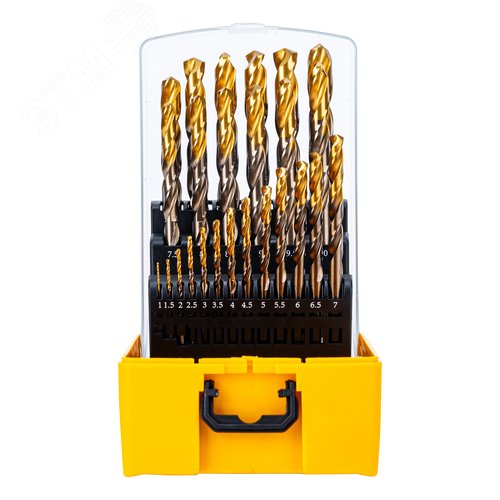 Набор сверл по металлу, 1-13 мм, Р6М5К8-TiN, Golden Tip, 25 шт - фото 2