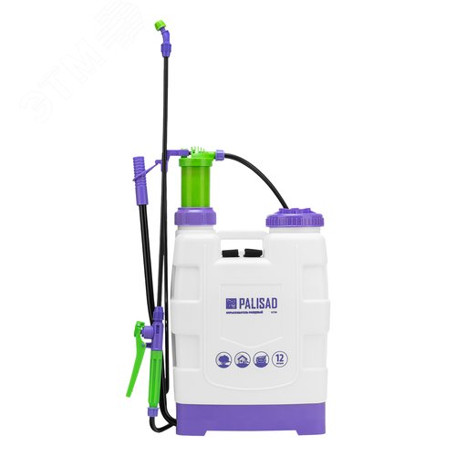Опрыскиватель 12 л, ранцевый, с насосом, шлангом, разбрызгивателем - фото 2