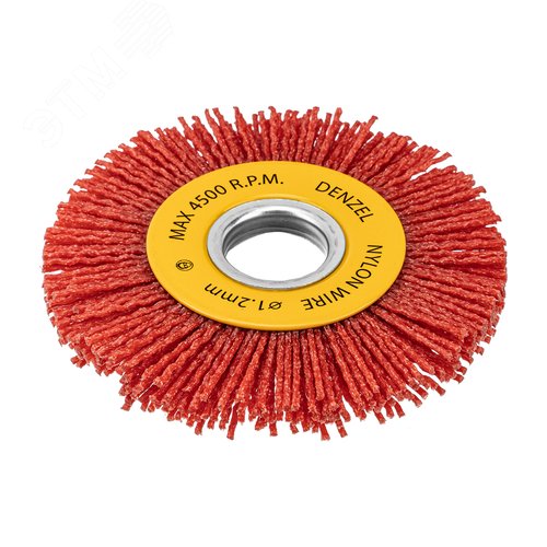 Щетка для УШМ, 100 мм, Плоская, нейлоновая щетина, посадка 22,2 мм - фото 1