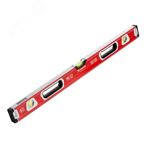 Изображение товара Уровень алюминиевый, магнит., фрезерованный, 3 глазка (1 зеркал.), 2 комп. рукоятки, 800 мм (шт)