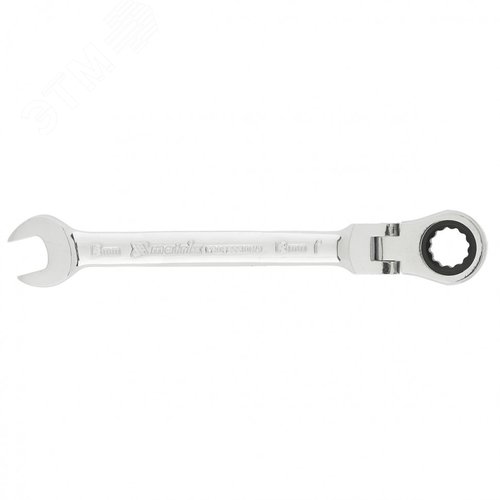 Изображение товара Ключ комбинированный трещоточный, 13мм, CrV, шарнирный, зерк.хром (шт)