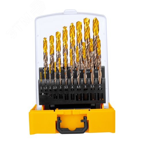 Набор сверл по металлу, 1-10 мм, Р6М5К8-TiN, Golden Tip, 19 шт - фото 2
